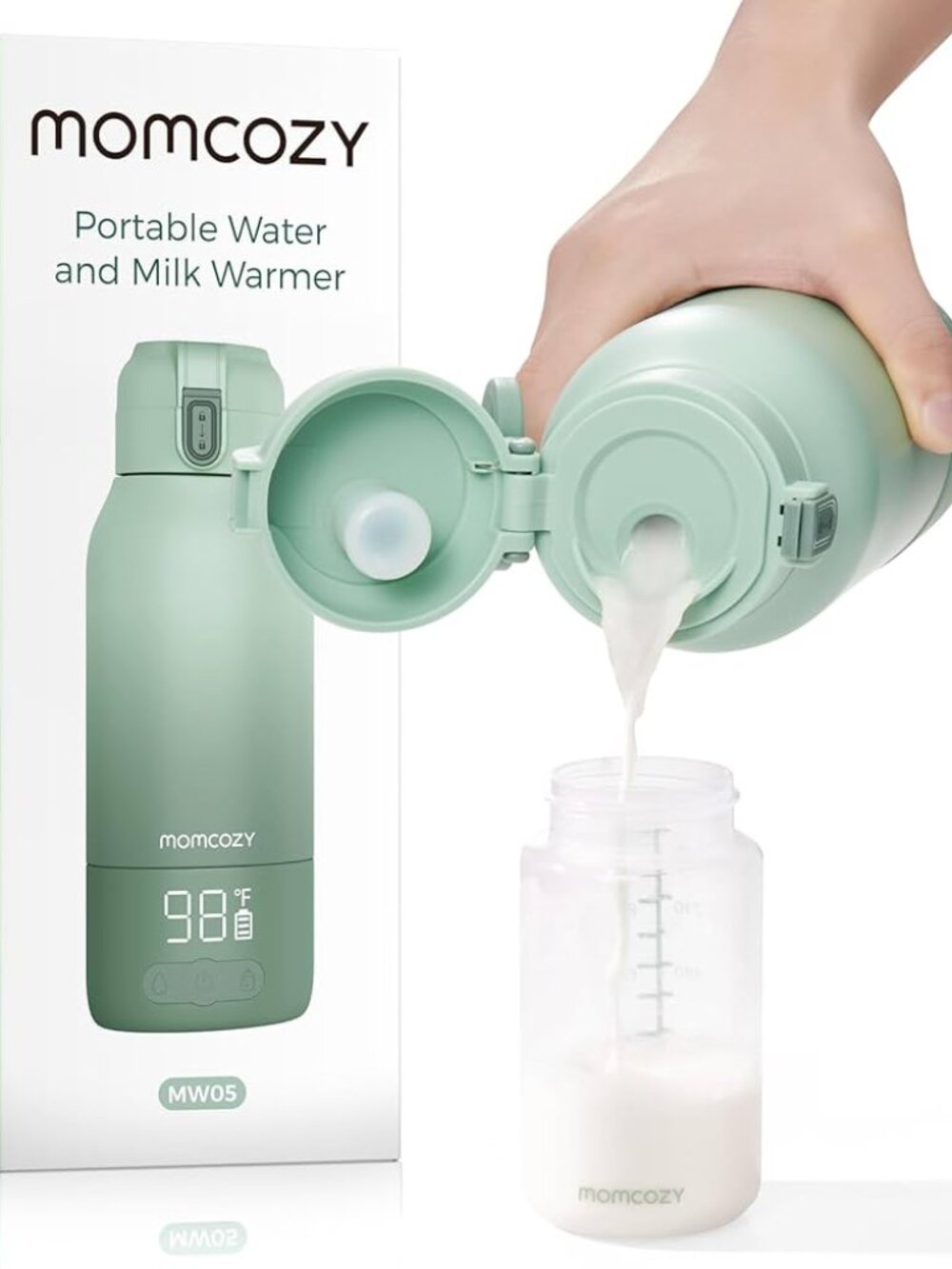 Momcozy Portable Bottle & Milk Warmer | Green | Travel Baby Bottle Warmer